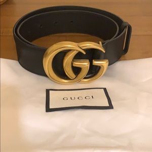 Authentic Gucci Black Double G Belt